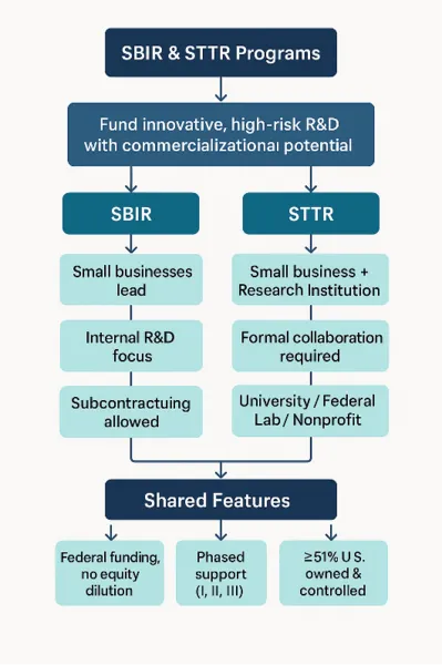 Illustration of SBIR and STTR