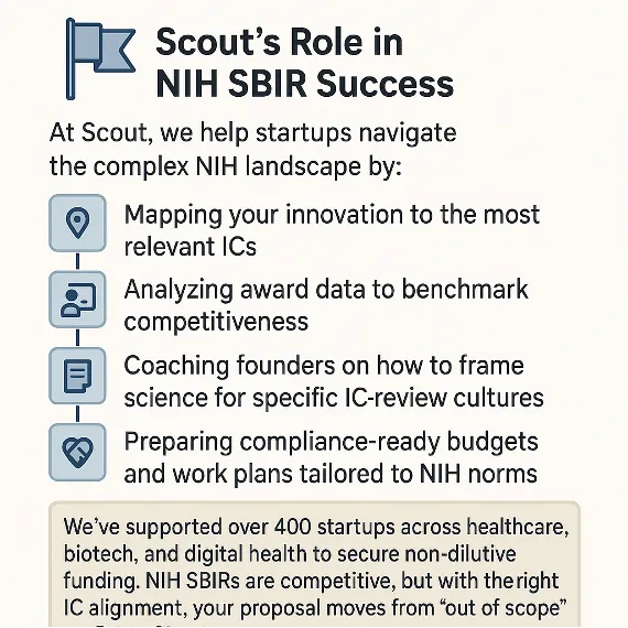 Scout support for NIH SBIR applicants