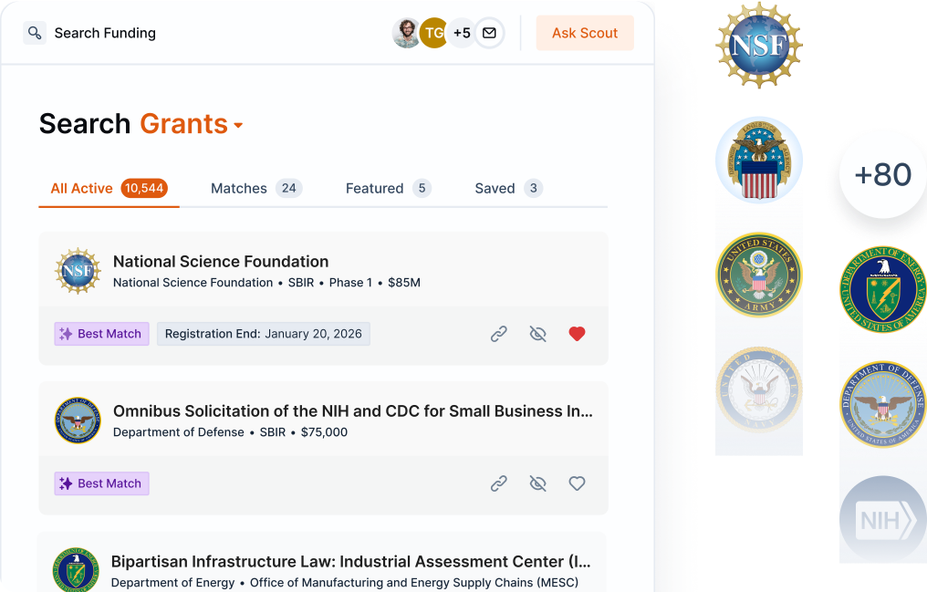 Scout platform on the Search Grants page