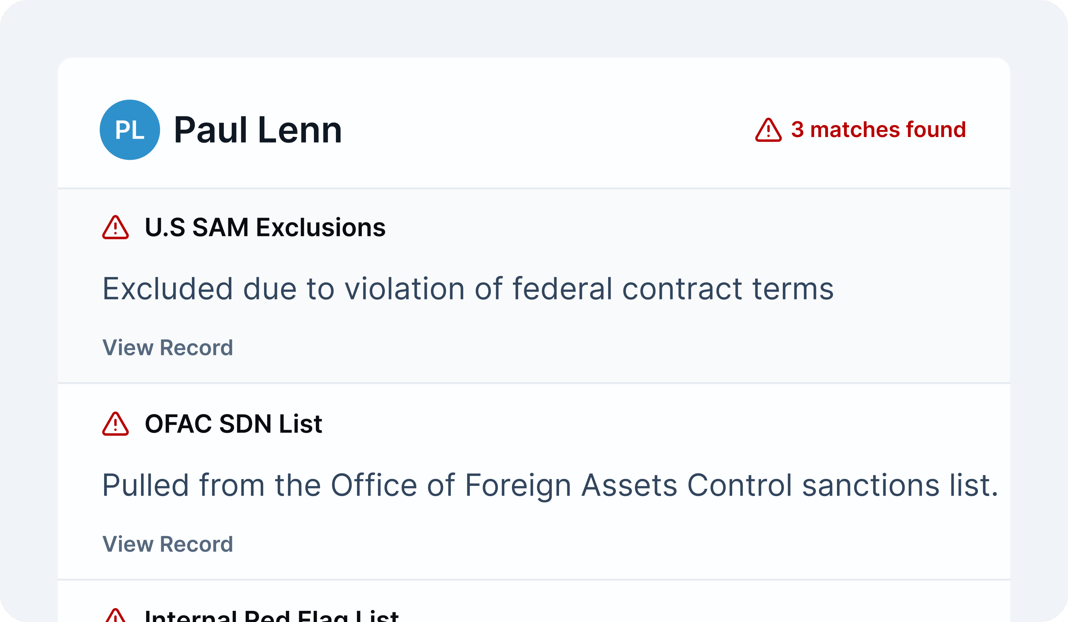 Watchlist integration