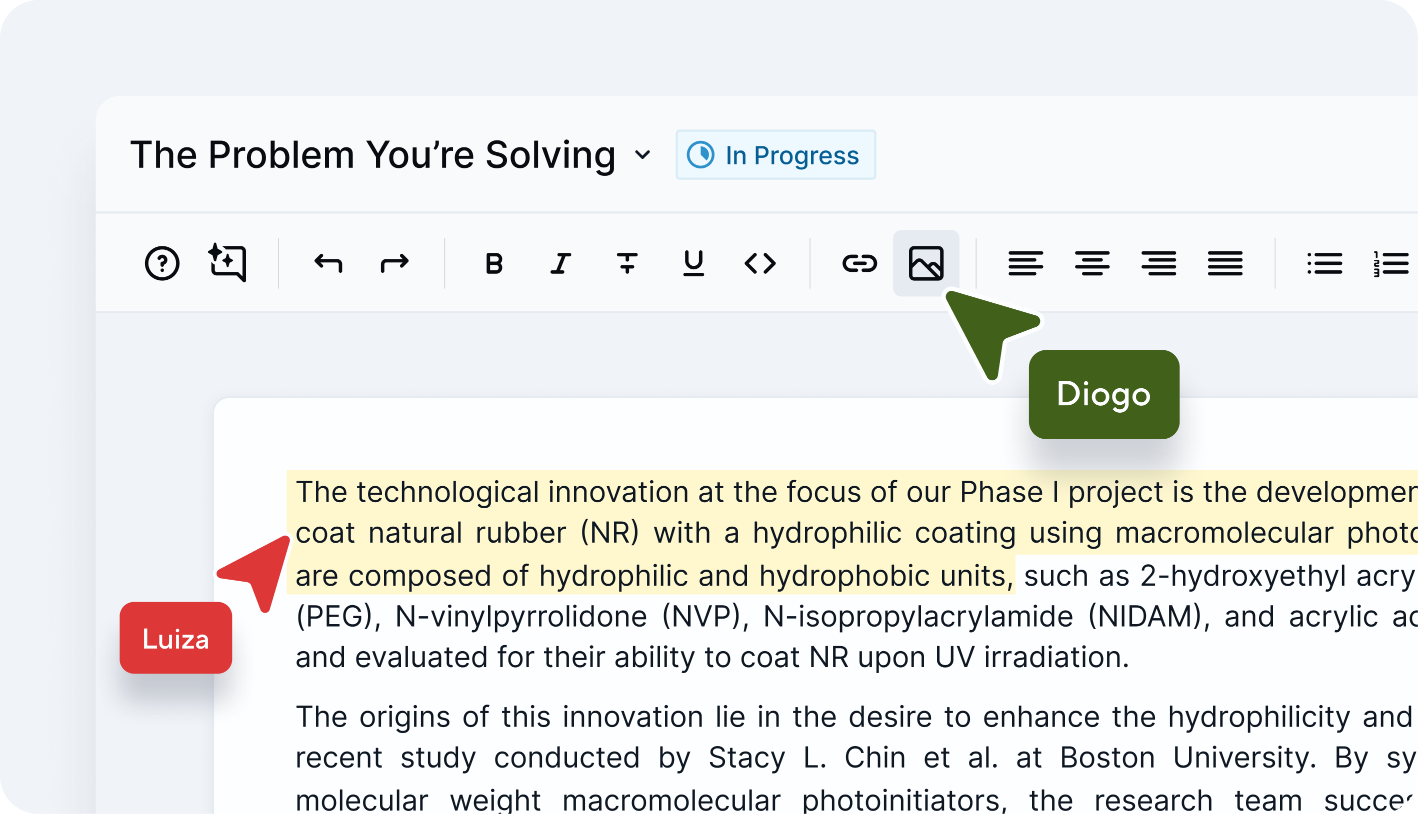 Scout proposal writing interface